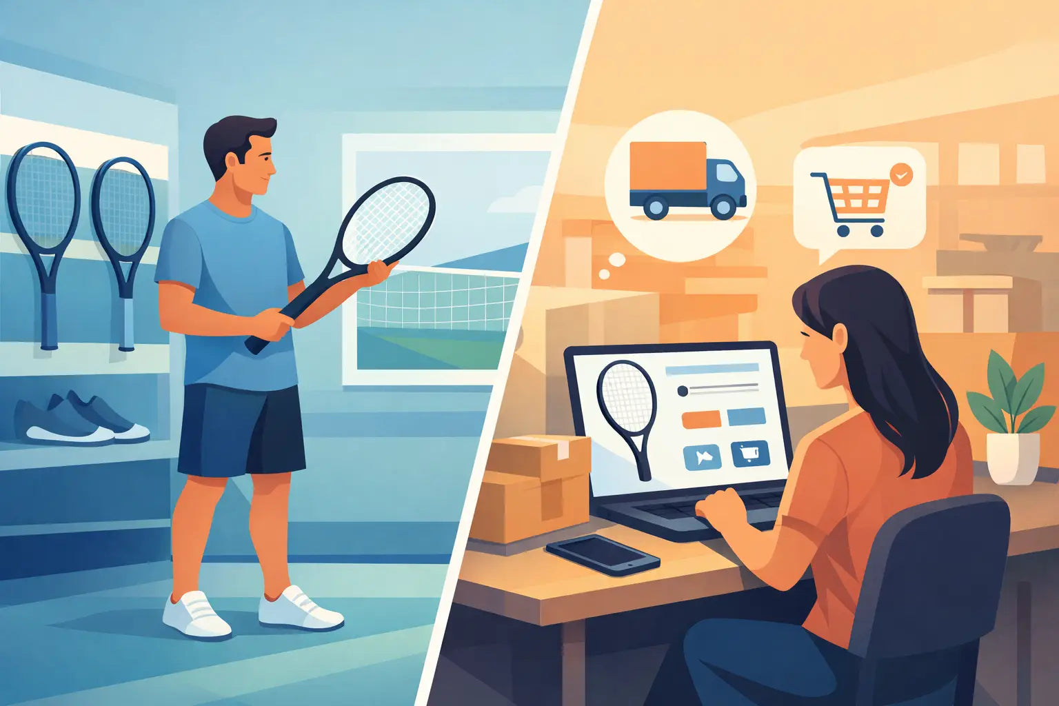 Racket Demos Versus Online Purchase Compared