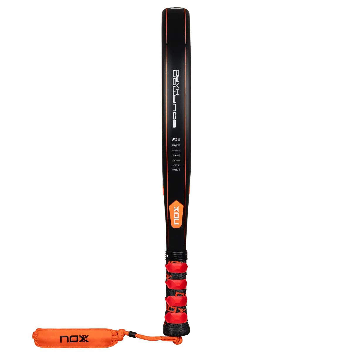 padel with black and red design on a white background